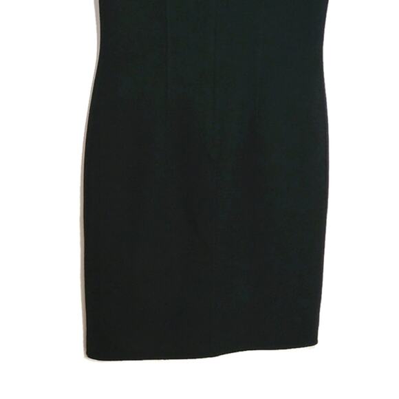 Faconnable Wool Cashmere V Neck Short Sleeve Black Midi Sheath Dress Size 14 - Picture 10 of 15